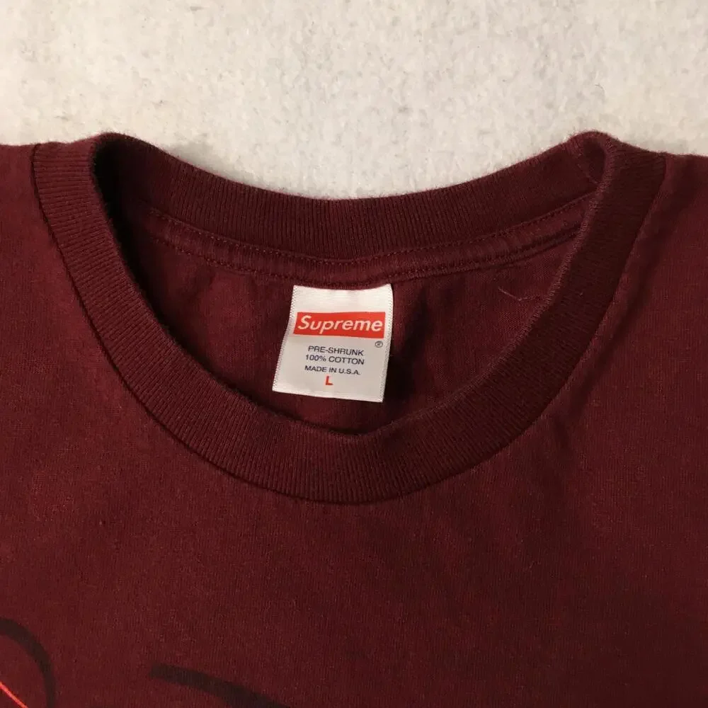 Authentic Supreme graph Fresh Burgundy T-Shirt Large graphic - Picture 2 of 6
